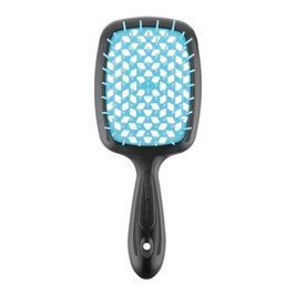 Щітка для волосся JANEKE SUPERBRUSH ORIGINAL Standard, чорна з блакитним 0189 фото