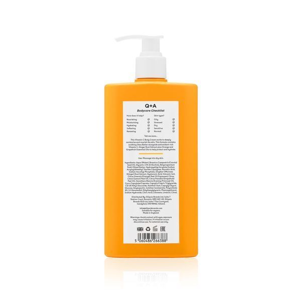 Крем для тіла з вітаміном С Q+A Vitamin C Body Cream, 250 мл 0555 фото